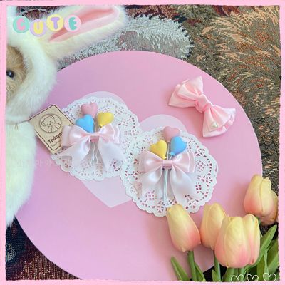 taobao agent 小熊幼稚园原创Lolita甜呲粉黄蓝爱心气球蝴蝶结胸针可爱发夹小物