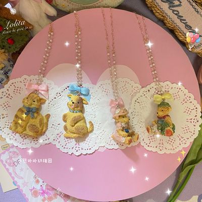 taobao agent 小熊幼稚园原创Lolita项链可爱小猫小狗doll感装饰cla系小物jk