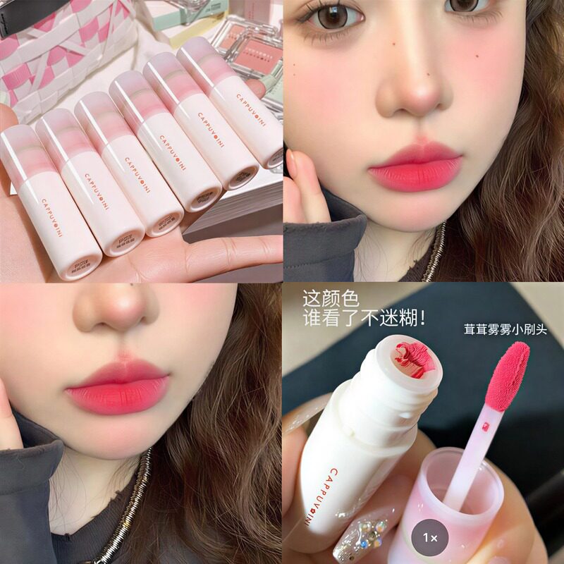 Весенние тюльпаны!Белая матовая губная помада matte lip mud lip glaze телесный псевдомакияж персиково-розовая губная помада с антипригарным покрытием