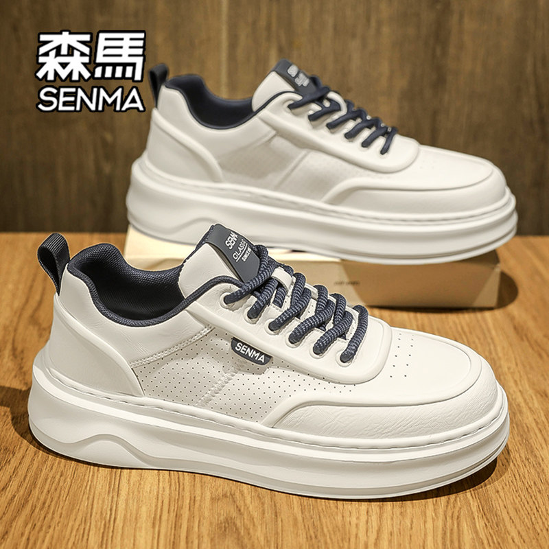 Мужская обувь Semir, новинка 2026 года, летние дышащие кроссовки для занятий спортом и отдыха, мужская высококачественная универсальная кожаная белая модная обувь