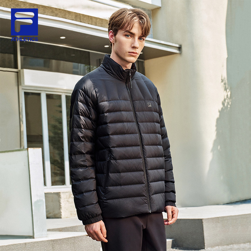 FILA пуховик Fila мужской новинка зимы 2025 года для занятий фитнесом и спортом легкая и теплая подкладка, позволяющая хранить водоотталкивающую куртку