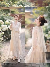 Rouje Ardyd's New Chinese Women's Fashion Chinese Style Set Spring New Vintage and dignified Qipao Summer Dress