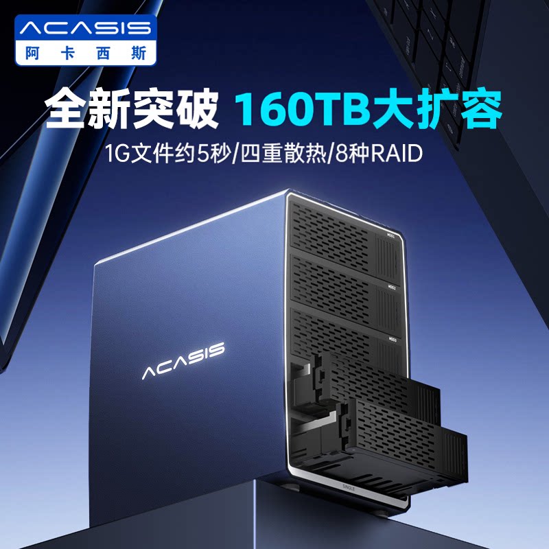 Шкаф для хранения жестких дисков Akasis 2,5/3,5-дюймовый RAID-диск с несколькими дисками и двумя отсеками для жестких дисков внешний ящик