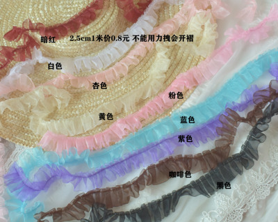 taobao agent 2.5cm荷叶纱带DIY材料配件服饰配件花边满包邮