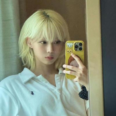 taobao agent 假发女短发发浅金色系女团同款显白发色中长发Y2K可爱自然全头