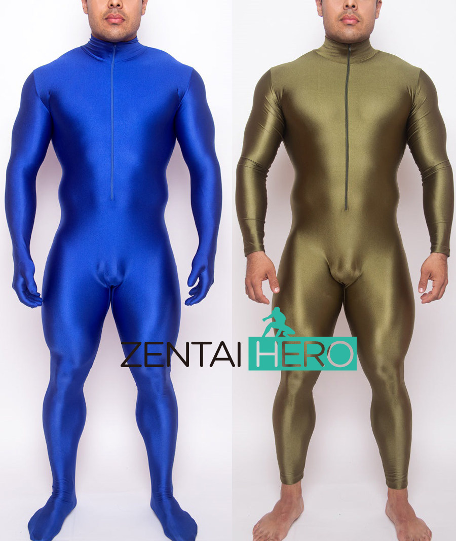 New Sexy Stretch Lycra One-piece Zipper Bodysuit