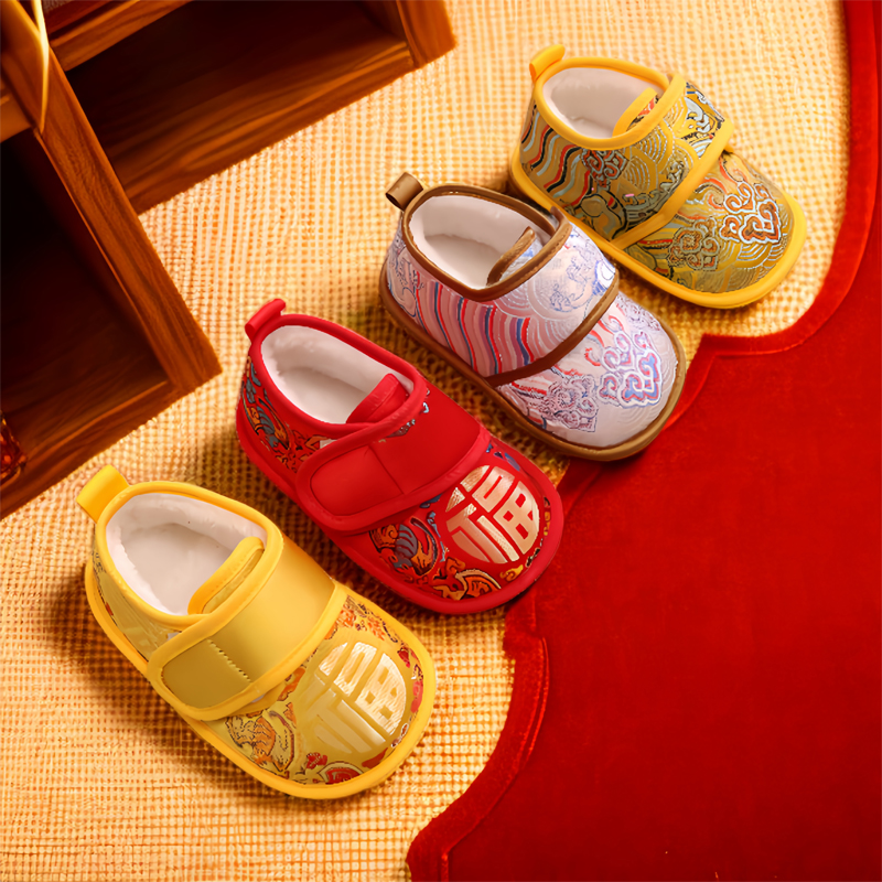 Детская обувь, весна, осень и лето, детский костюм-тан, стодневный улов, недельный банкет, церемония в честь годовалого ребенка, парадная обувь, день новорожденного, низ из красной мягкой ткани