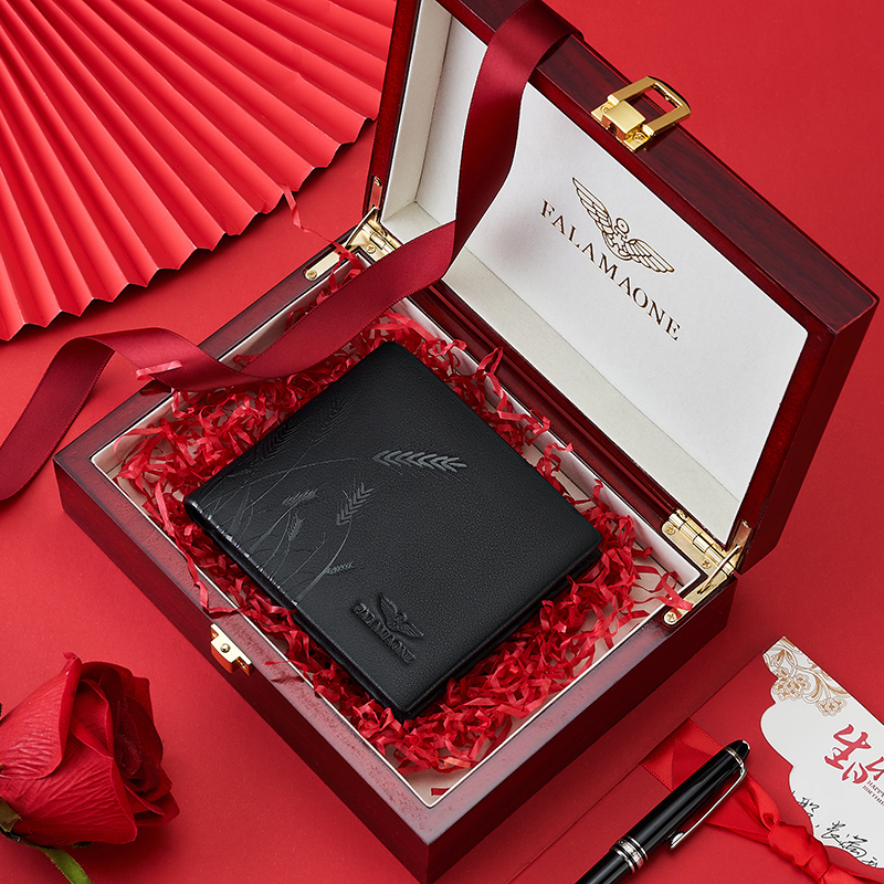 Роскошный мужской кошелек Falai Armani, короткий деловой кошелек из воловьей кожи первого слоя, практичный кошелек с несколькими картами для мужа