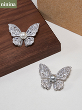 NINNA pearl butterfly brooch high-end brooch pin luxury temperament autumn and winter coat small fragrance style high-end accessories