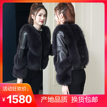 Genuine leather jacket, women's short jacket, fox fur integrated, Haining fur slim fit down jacket, winter new coat, thick