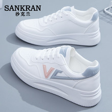 Shakelan Light Luxury Brand Genuine Leather Little White Shoes Women's Shoes 2024 Spring Popular Fashion Versatile Sports Casual Board Shoes