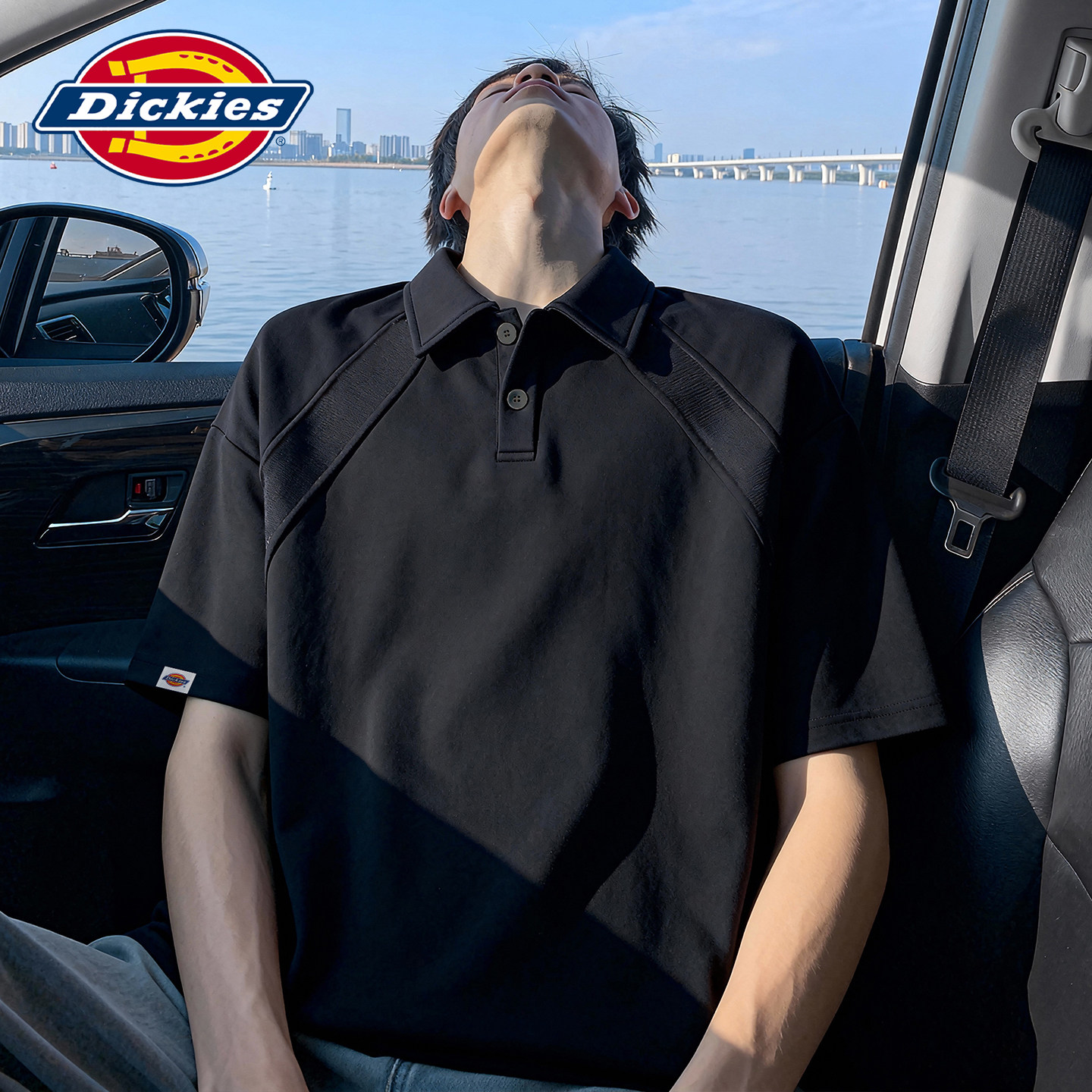 Футболка-поло американского бренда outdoor tide от Dickies, мужская летняя дышащая объемная свободная тонкая футболка с короткими рукавами и отворотом