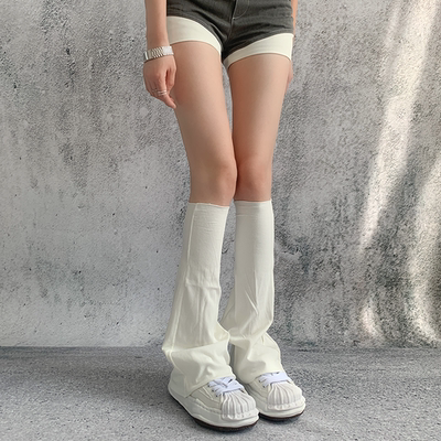 taobao agent 夜间教习室显瘦袜套辣妹长筒阔腿堆堆袜子女秋款白色小腿套ins潮
