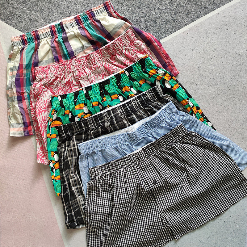 Три пары мужского нижнего белья, хлопковые летние тонкие брюки Aro для мальчиков, свободная короткая пижама с четырьмя углами, ткань, плоскостопие большого размера