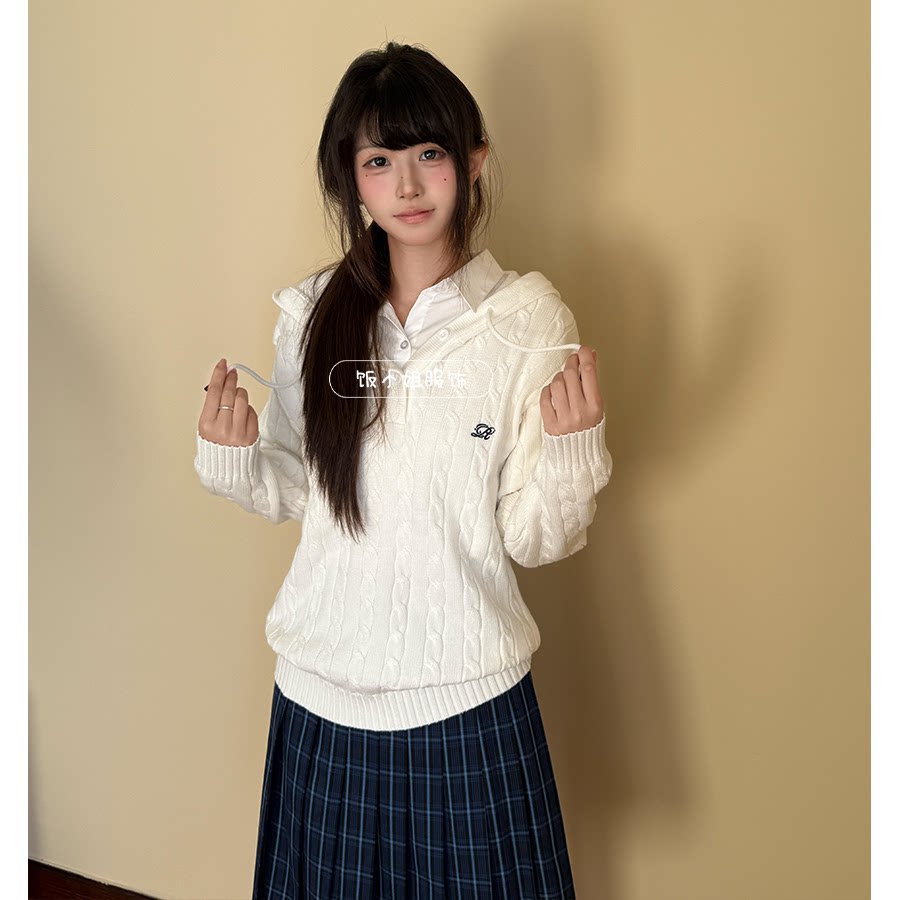 JK uniform twist пуловер, свитер, куртка ранняя осень, японская ленивая блузка, осенне-зимний школьный свитер с капюшоном и длинными рукавами
