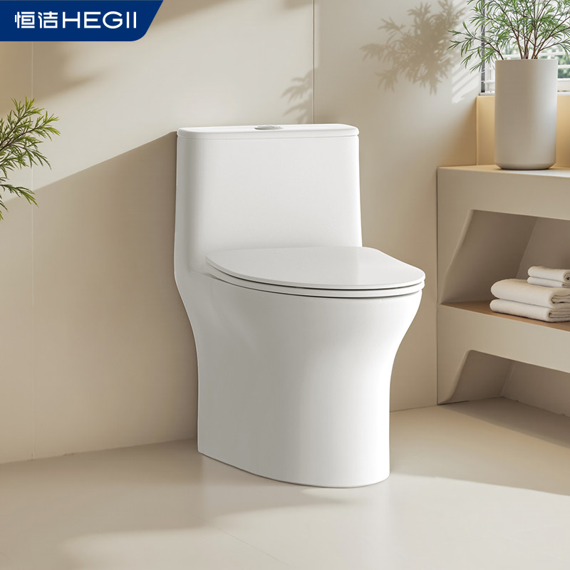 [Государственная субсидия 15%] Унитаз Hengjie с защитой от брызг и дезодоранта, ударопрочный сифонный унитаз светлого цвета со сливом 512