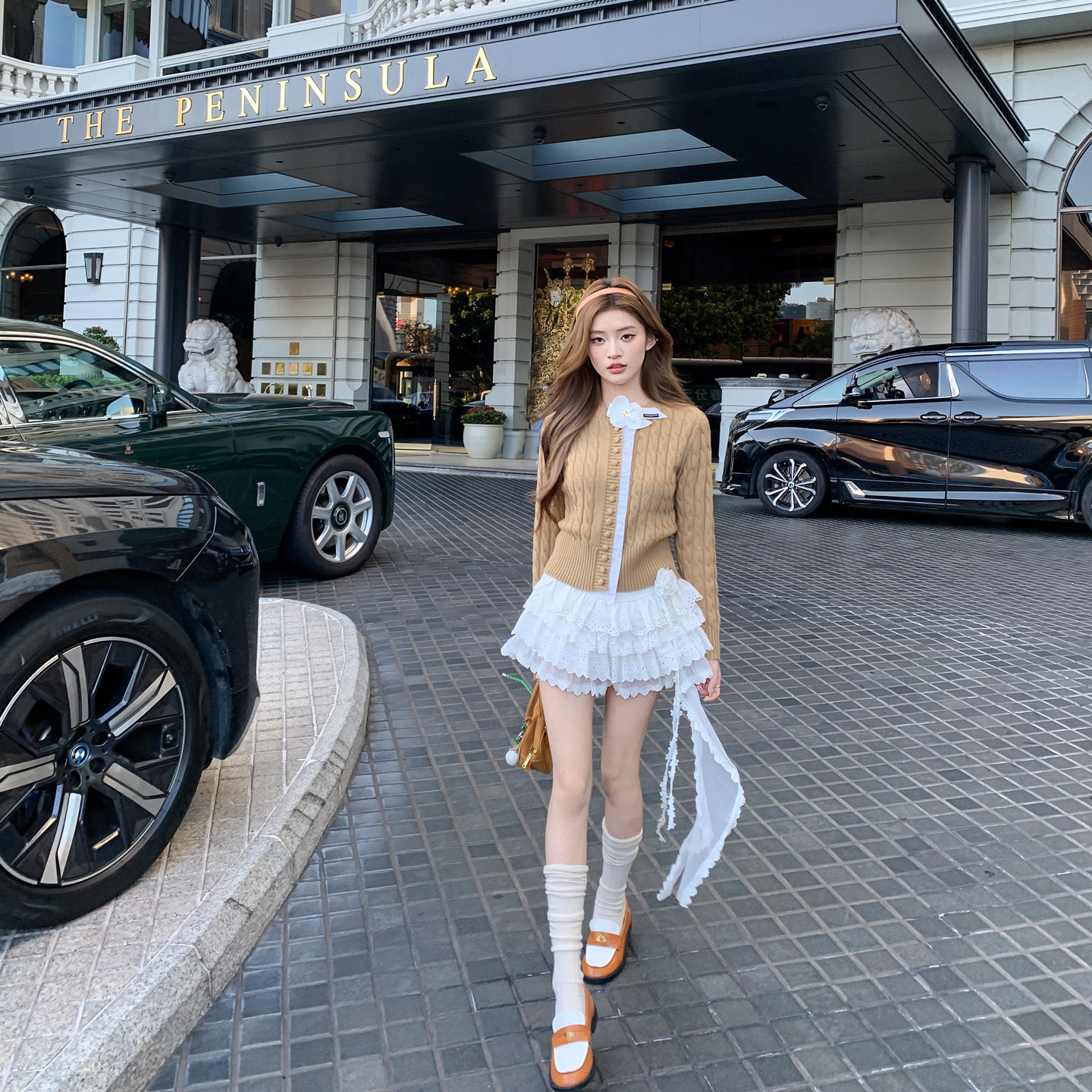 Earth Store White Designer Cake Skirt Women's Autumn Rich Girl Miu Style Outfit Anti-Exposure Half Skirt