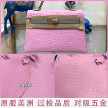 HCP fully handmade high-end customized matte American crocodile skin platinum bag Birkin25 women's bag 6u genuine leather