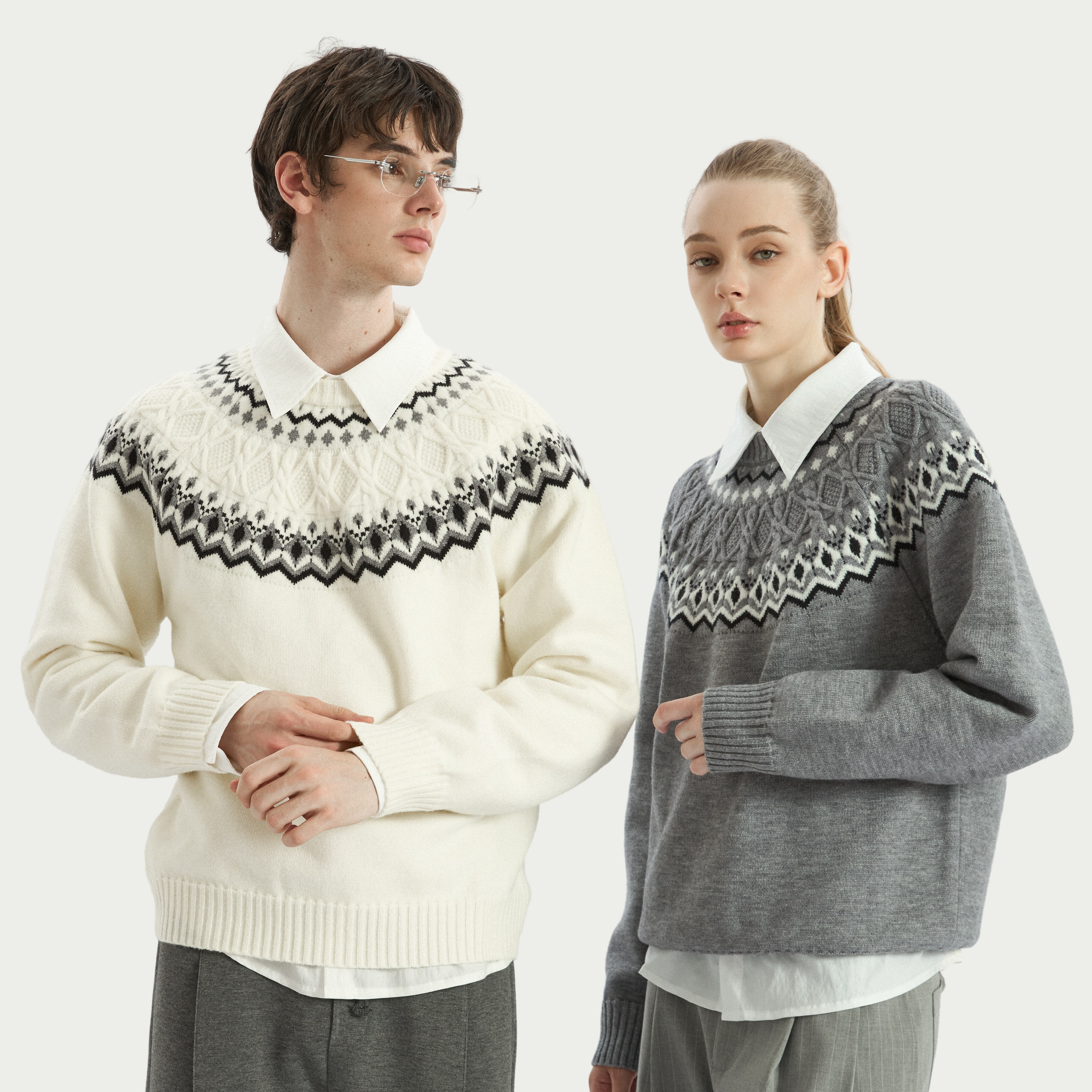 Удобный дышащий свитер реглан Stay the Night Fair Isle из крученого трикотажа с имитацией кашемира с круглым вырезом горловины
