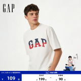 [Одобрение Cheng Yi] Мужская и женская одежда Gap 2026, летняя новая хлопковая футболка с логотипом и короткими рукавами 891398
