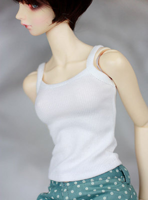 taobao agent 3分BJD~SD10/13/16/DD/DY性感/打底白色包边螺纹背心/吊带~