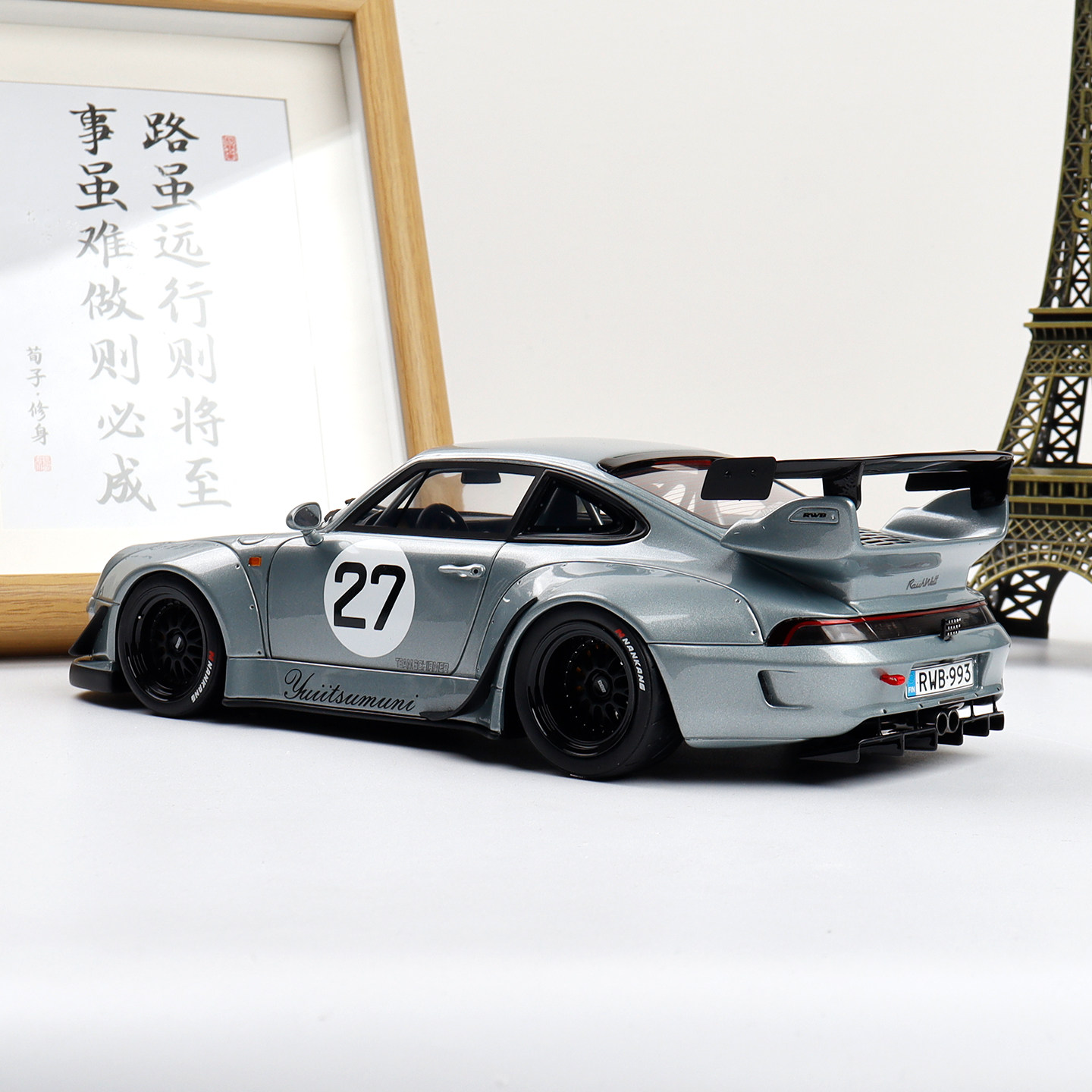 Модель автомобиля из смолы Porsche 911 993 964 RWB Nakai modified car GT SPIRIT 1:18