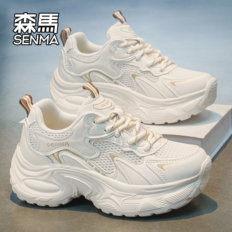Женская обувь Semir, новинка 2026 года, летняя повседневная спортивная обувь из дышащего тонкого сетчатого материала, женская обувь для папы на толстой подошве
