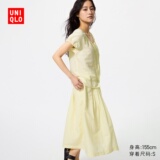 Льняная рубашка из смесовой ткани с U-образным вырезом/женская одежда Uniqlo с короткими рукавами/рубашка с кондиционером 483892