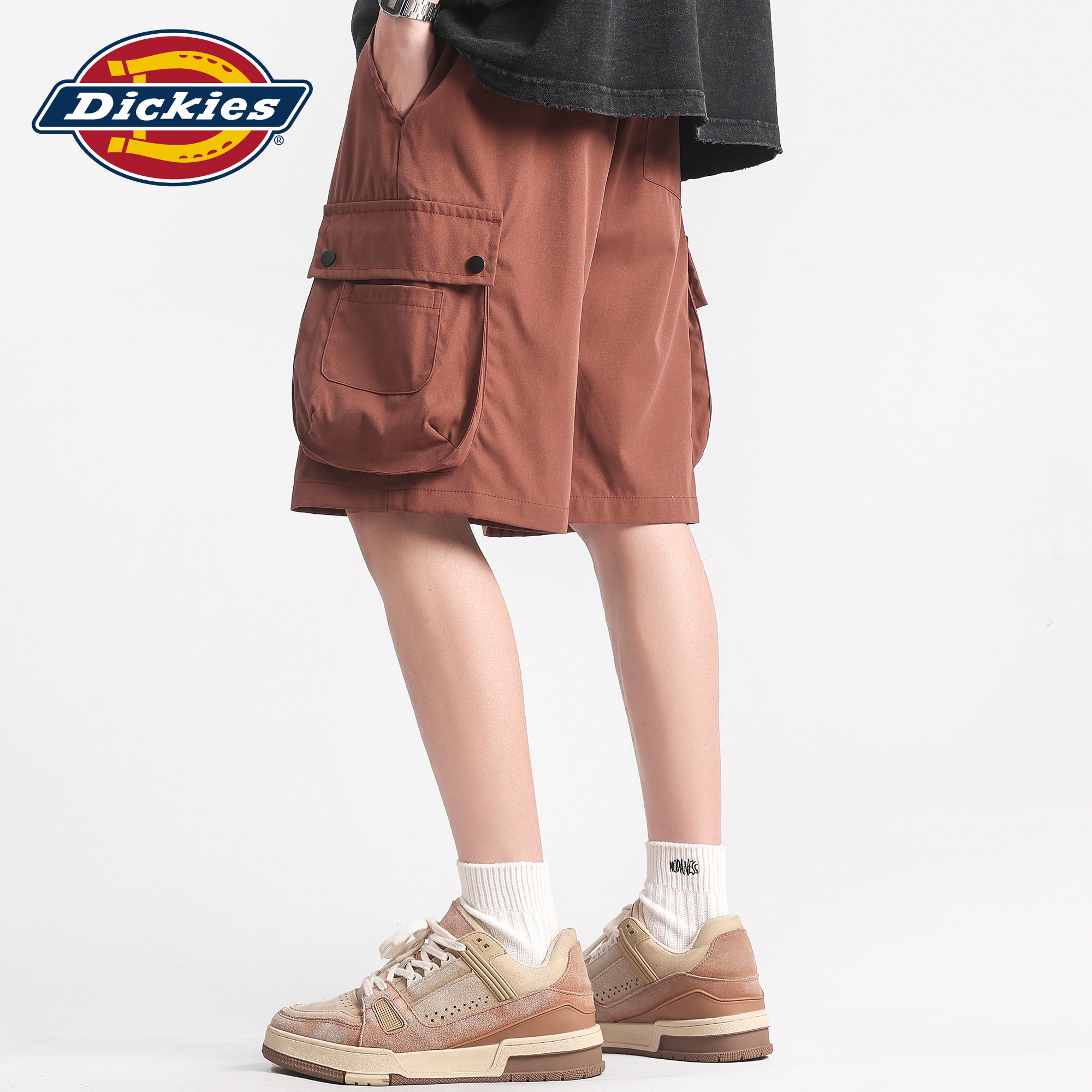 Спортивные шорты Dickies, мужские летние новые повседневные спортивные брюки на открытом воздухе с несколькими карманами и завязками, повседневные брюки с пятью точками