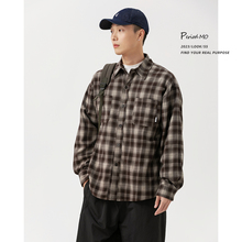 American retro classic loose plaid shirt jacket