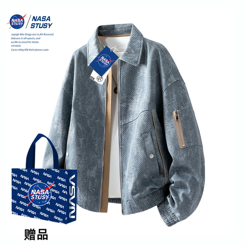 NASA STUSY American retro 2026 весна и осень, новая мужская куртка для пары, высококачественная куртка