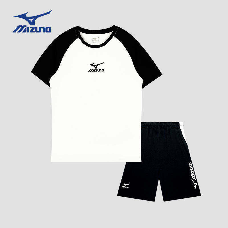 Детский спортивный костюм Mizuno с повседневными рукавами реглан и рисунком панды, быстросохнущий удобный летний костюм для мальчиков и девочек на открытом воздухе