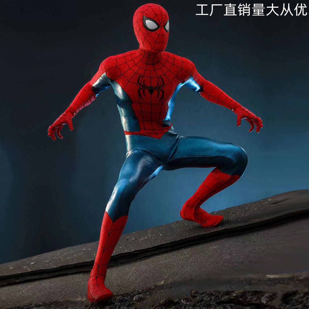 Spider-Man Tights Hero No Return COS Suit New Red and Blue Advanced Suit Male Zentai Comic Exhibition Cosplay