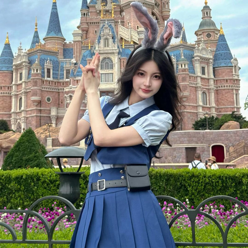 Банни полицейский женская одежда Judy cos одежда Disney cos одежда для взрослых с кроликом юбка JK костюм униформа