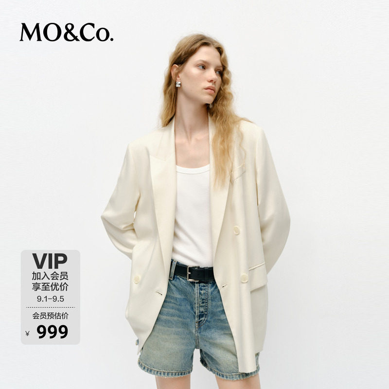【MOCO Ole】 Тонкий костюм из медно-аммиачного шелка с подкладкой на плечах, свободный жакет из мерсеризованного хлопка Moanke