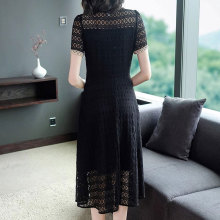 Mid length dress, summer oversized dress, short sleeved 3xl lace