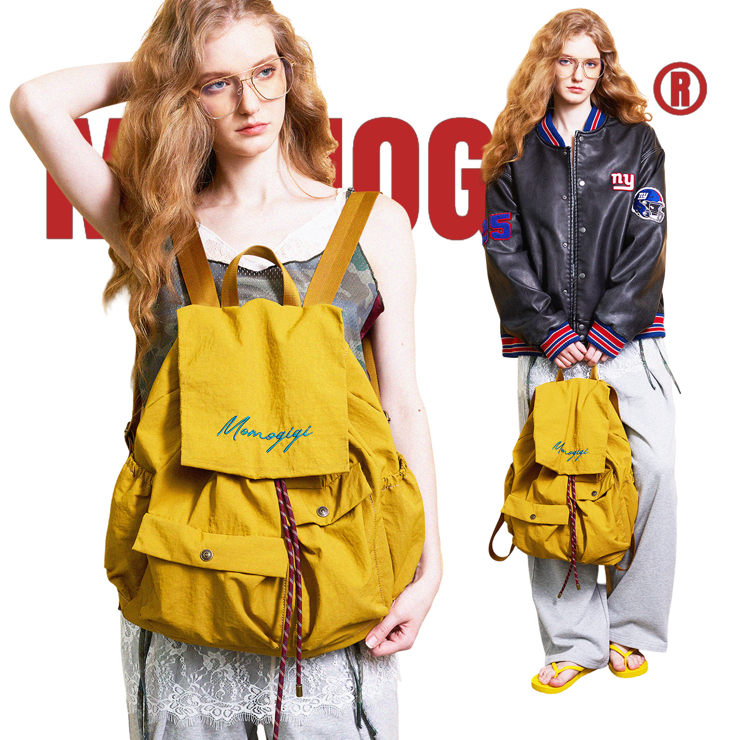 Momogigi Adventure оригинальный дизайн, водоотталкивающая нейлоновая ткань, одинаковый рюкзак для мужчин и женщин, рюкзак для пригородных поездок