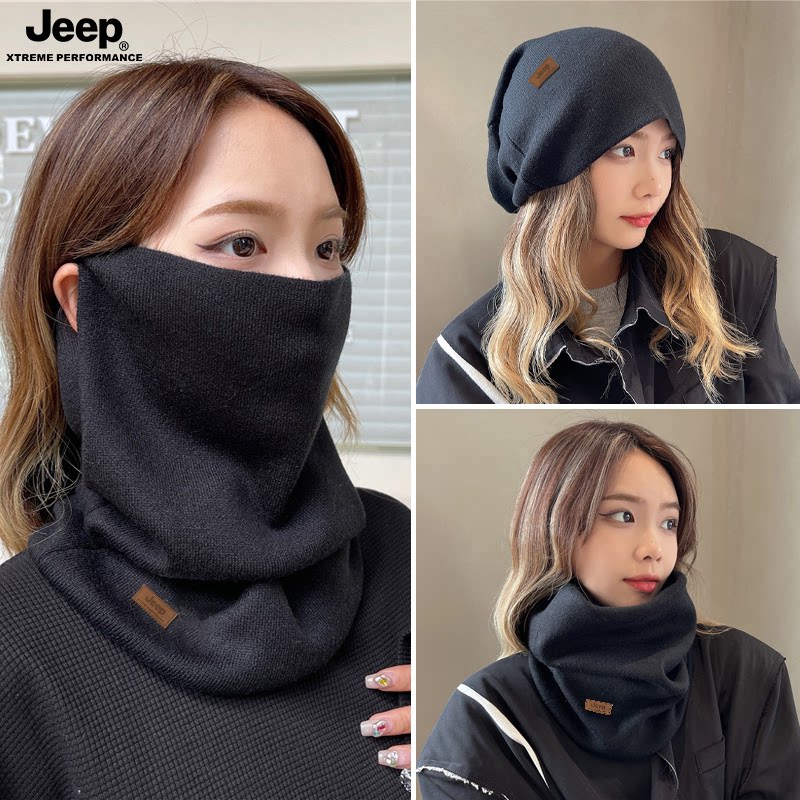 Женская зимняя ветрозащитная маска JEEP bib, защита для шеи, вязаный шарф, утеплитель для езды на велосипеде, универсальная маска