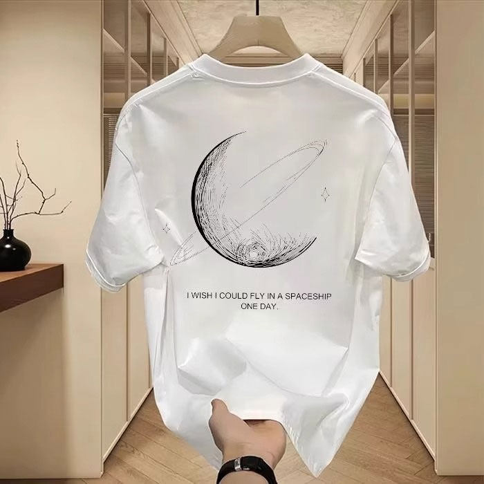 Kuraishi Kazuki tide бренд moon light роскошная футболка с короткими рукавами мужская летняя свободная большого размера, тяжелая крутая пара с короткими рукавами