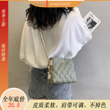 QING&Fashion2024新款潮春夏季高级感小包包女时尚斜挎菱格链条包