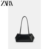 ZARA2026 летняя новая женская сумка черного цвета с внутренним карманом на молнии, удлиненная сумка через плечо 6822810 800