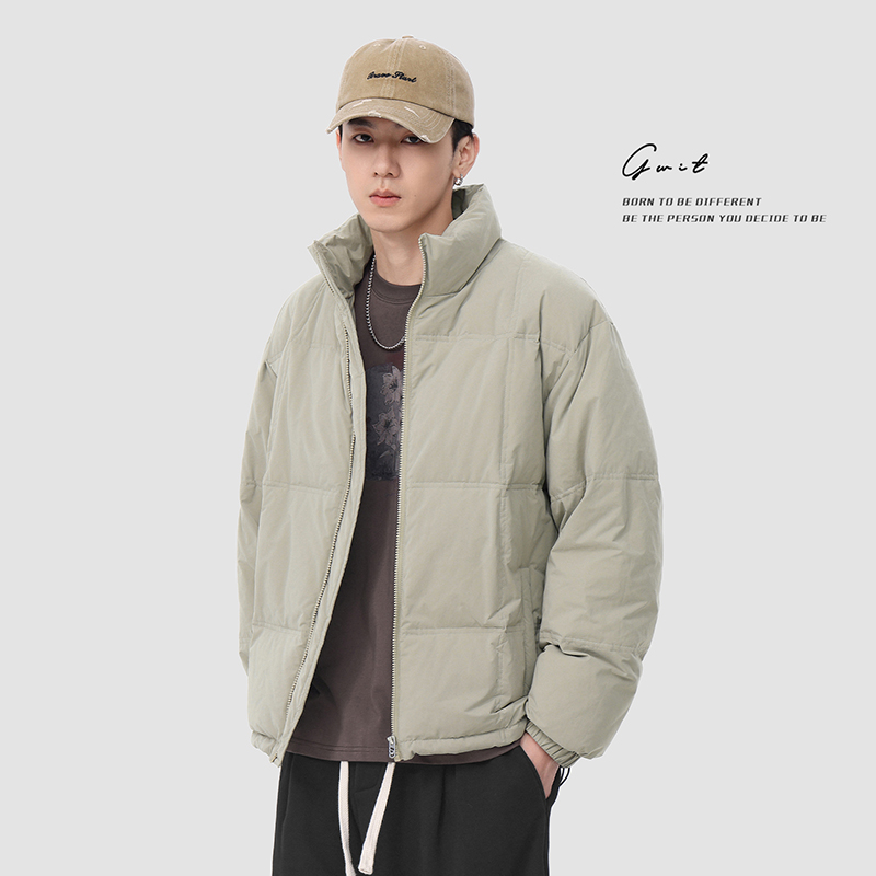 GWIT90 бархатный зимний костюм в стиле американского ретро, теплая куртка, уличный короткий модный брендовый толстый пуховик для мужчин