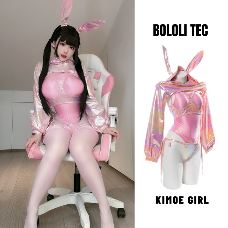 BOLOLI Original Rainbow Bunny Girl Anime Cosplay Swimsuit