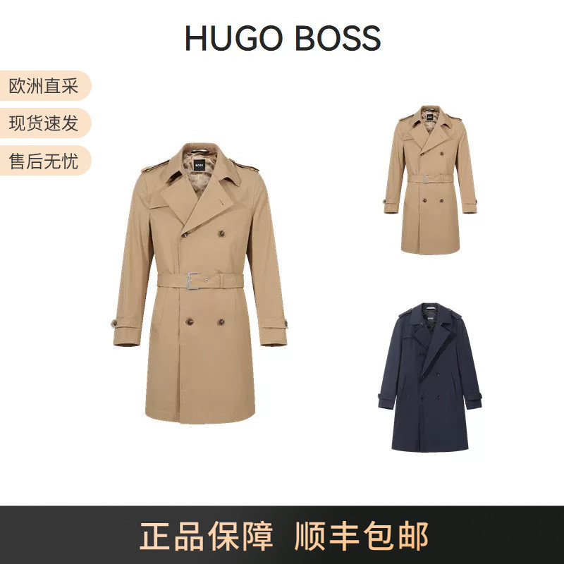 HUGO BOSS Новое мужское двубортное пальто-ветровка средней длины от HUGO BOSS 50509585