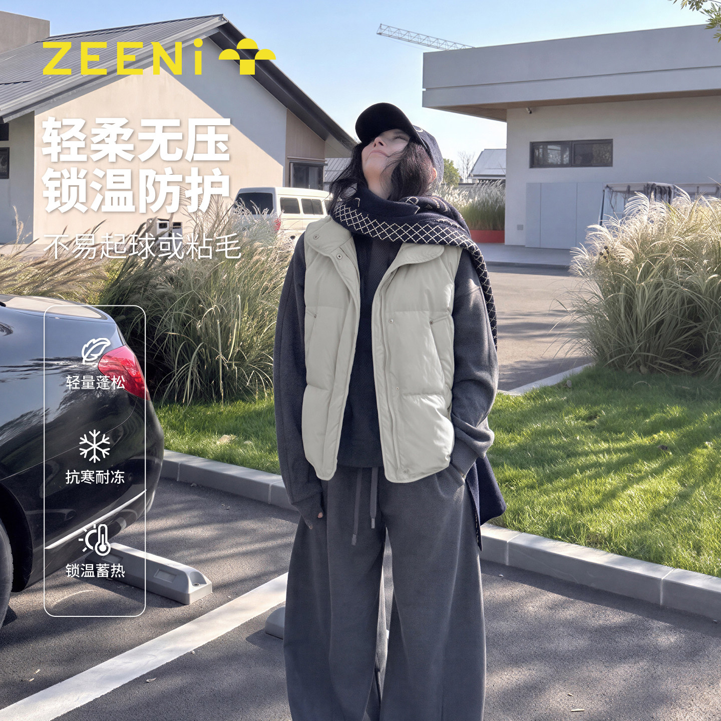 Хлопковый жилет ZEENi, женская осенне-зимняя верхняя одежда с воротником-стойкой, свободный теплый повседневный универсальный жилет для похудения, куртка