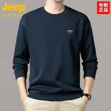 JEEP Long sleeved T-shirt with men's round neck base