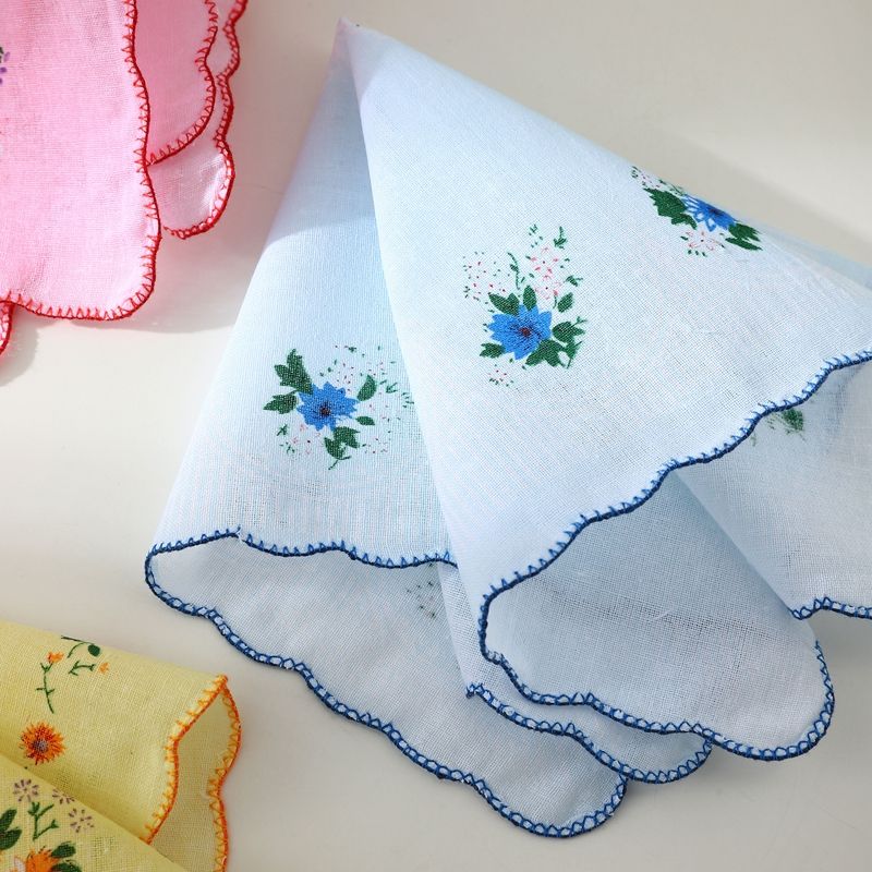 Multiple thin, vintage-style cotton handkerchiefs for adults—a nostalgic touch of childhood...
