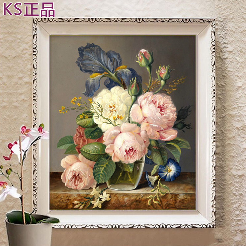 Вышивка крестиком KS красива и сочится 2025 новая ресторанная вышивка высококачественными нитками с ароматом розы, полная вышивка 60 цветами, которую нужно вышить самостоятельно