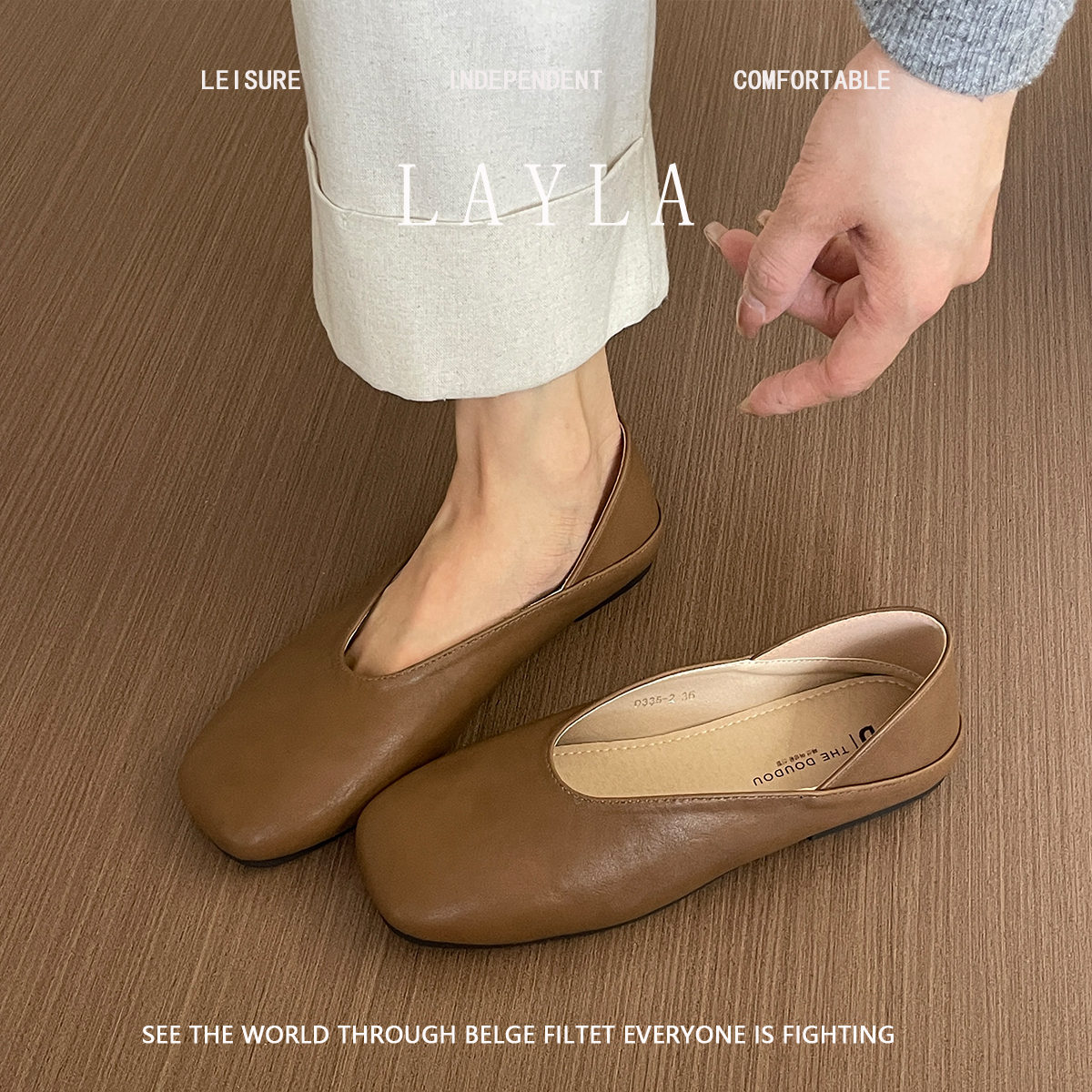 Обувь с квадратным носком, новогодние тонкие туфли с открытым носком, универсальные модные тонкие туфли в горошек на мягкой подошве, one commuter, рабочая обувь 2025 года, весенняя новая женская обувь