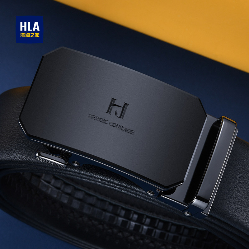 Мужской кожаный ремень Hailan House belt, новинка 2025 года, аутентичная автоматическая пряжка, деловые молодежные брюки из воловьей кожи